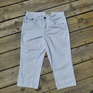 Like New Earl Jean Bling Crop White Denim Size 6